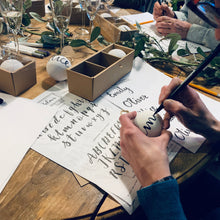 Load image into Gallery viewer, Christmas Workshop: Learn Brush Lettering & Decorate 3 Ceramic Christmas Baubles. Friday 29th November. 10am-12pm