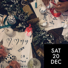 Load image into Gallery viewer, Christmas Workshop: Learn Brush Lettering & Decorate 3 Ceramic Christmas Baubles. Saturday 20th December 2pm-4pm