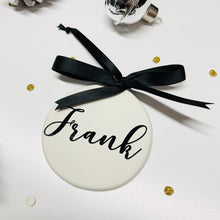 Load image into Gallery viewer, Personalised Flat Round Bauble Decoration
