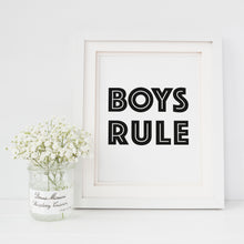 Load image into Gallery viewer, Boys Rule Text Download A4 Print
