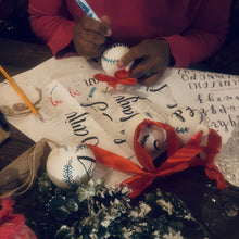 Load image into Gallery viewer, Christmas Workshop: Learn Brush Lettering &amp; Decorate 3 Ceramic Christmas Baubles. Saturday 20th December 2pm-4pm
