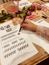 Load image into Gallery viewer, Learn Brush Lettering and Create Your Own Valentines Gift Wrap Set. Tuesday 11th February. 7pm - 9pm
