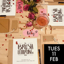 Load image into Gallery viewer, Learn Brush Lettering and Create Your Own Valentines Gift Wrap Set. Tuesday 11th February. 7pm - 9pm
