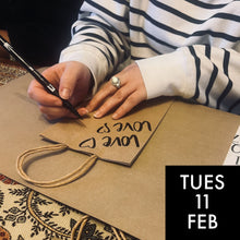 Load image into Gallery viewer, Learn Brush Lettering and Create Your Own Valentines Gift Wrap Set. Tuesday 11th February. 7pm - 9pm

